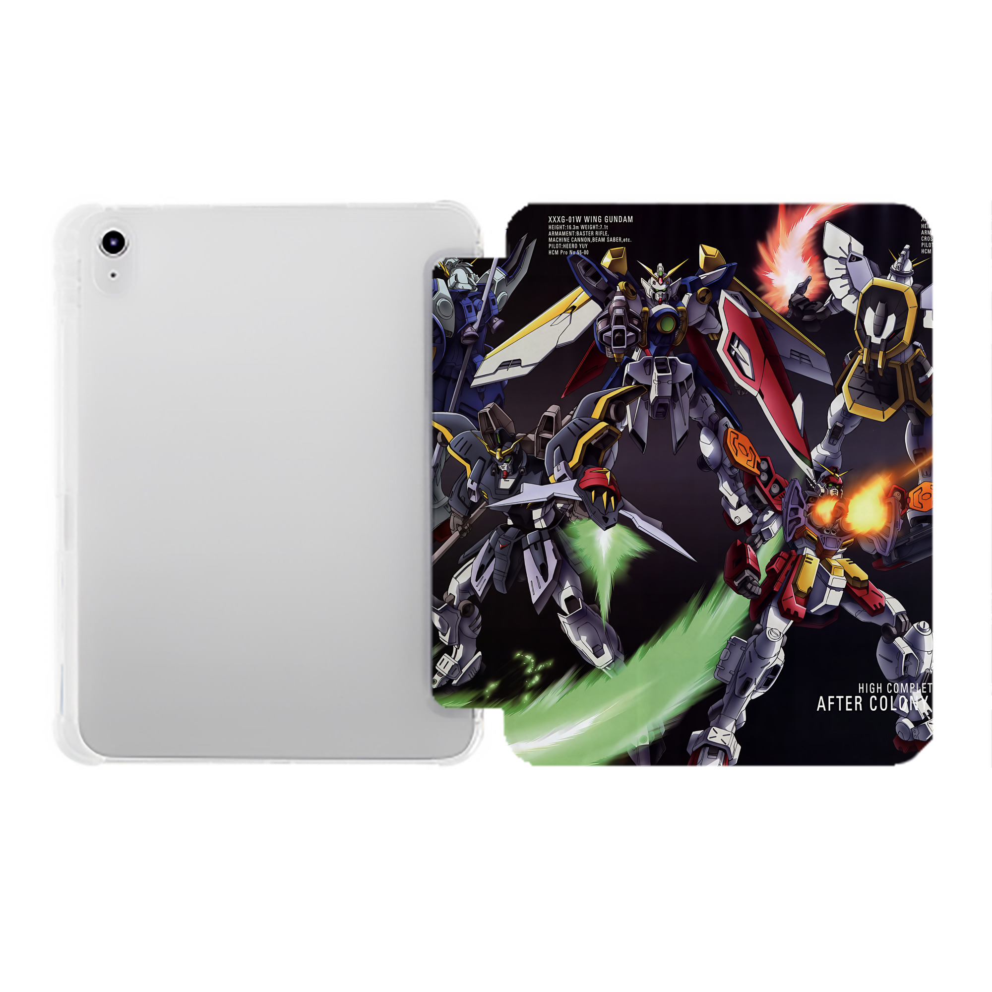（画像用） 機動戦士ガンダム Mobile Suit Gundam IPad ケース ペン収納付き 三つ折りスタンド PUレザー×シリコン 対応機種9.5/10.5/10.9インチ